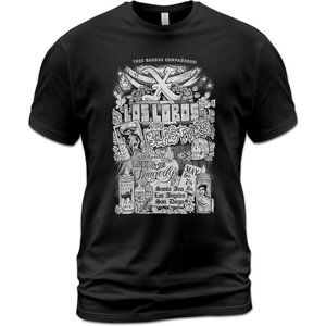 Unisex Cotton T-Shirt X Band Tour Concert Los Lobos The Blasters LP3 Tragedy